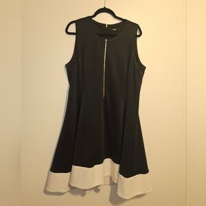 DKNY Two-Tone Black and White Mini Dress